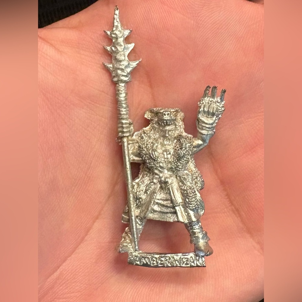 Amber Wizard Warhammer Old World Oldhammer Citadel Miniature Metal Dated 1992